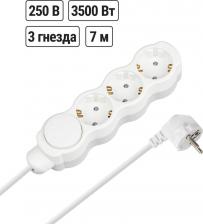 Сетевой фильтр TDM Electric Удлинитель бытовой Люкс с выкл., 3 гнезда, 7 м, с/з, с з/ш, ПВС 3х1 мм2, 16 А, 250 В, 3500 Вт У1-33058, цена за 1 шт
