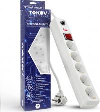 Сетевой фильтр Tokov Electric Сетевой фильтр 5 розеток 5 м 16А сечение 3х1 мм? белый