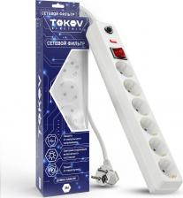 Сетевой фильтр Tokov Electric Сетевой фильтр 6 розеток 3 м 16А сечение 3х1 мм? белый