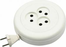 Сетевой фильтр Uniel Удлинители бытовые YX6-103 /UCK-3N/2x0,75/03M/R WHITE, цена за 1 шт