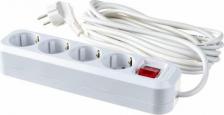 Сетевой фильтр Универсал Удлинитель 4х5м с заземл. 16А IP20 S-304 с выкл. ПВС 3х1 9631991