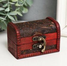 Шкатулка Master Шкатулка дерево сундучок "Цветущий сад и бабочки" 7х9,5х5,7 см
