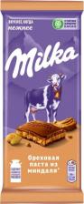 Шоколад Milka Шоколад молочный с ореховой пастой из миндаля, 80 г