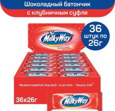 Шоколад Milky Way Шоколадный батончик клубничный коктейль 26 г