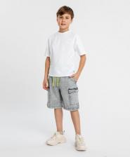 Шорты для мальчика Button Blue Шорты-карго джинсовые серые для мальчика (146)