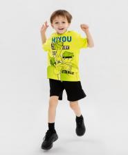 Шорты для мальчика Button Blue Шорты с принтом чёрные для мальчика (128)