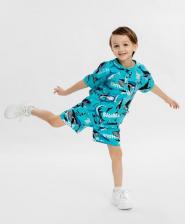 Шорты для мальчика Button Blue Шорты с принтом голубые для мальчика (110)