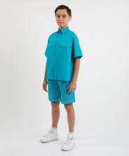 Шорты для мальчика Gulliver Шорты из поплина тонкие голубые для мальчика (164)