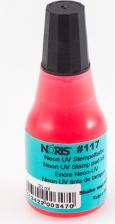 Штемпельная продукция Noris Штемпельная краска 117 UVA. Неоновая флуоресцентная. Объем: 25 мл. Цвет: рубин красный