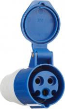 Штепсельное гнездо КЭАЗ Розетка силовая переносная с заземлением 2P+PE 16 А 220 В IP44 синяя
