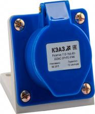 Штепсельное гнездо КЭАЗ Розетка силовая угловая настенная с заземлением 2P+PE 32 А 220 В IP44 синяя