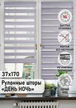 Штора Эскар Рулонная штора Миниролло День-Ночь Меланж серый 37х170см