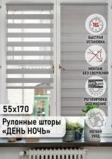 Штора Эскар Рулонная штора Миниролло День-Ночь Серый 55х170см