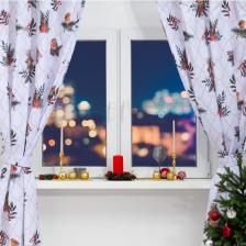 Штора Этель Новогодний комплект штор для кухни с подхватами "Beautiful birds" 145х180см-2 шт., габардин