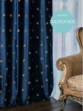 Штора Moroshka Штора готовая Zolotoy Roy, крепление:шторная лента, цвет синий, 160х270 см