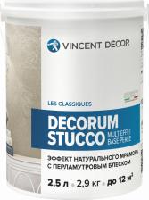 Штукатурка Vincent Decor Эффект мрамора с перламутровым блеском Decorum Stucco multieffet base Perle