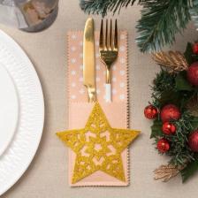 Скатерть Доляна Конверт для столовых предметов Звезда 12х23, 100% п/э, фетр