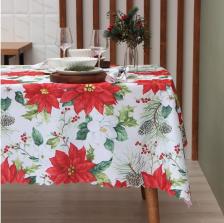Скатерть Доляна Скатерть "Рождественские цветы" 145*220 см, 100% п/э 6900095806225
