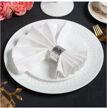 Скатерть Этель Набор салфеток с декорат. кольцами "White pleasure" 40х40 см - 4 шт, 100% хл, саржа 190гр/