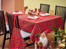 Скатерть Guten Morgen Скатерть-дорожка Шотландка 40 х 140 см рогожка красная
