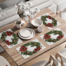Скатерть JoyArty Комплект салфеток "Классический рождественский венок" для сервировки 46x30 см 4шт