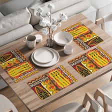 Скатерть JoyArty Комплект тканевых салфеток Африканский этнос для сервировки стола 46x30 см, 4шт