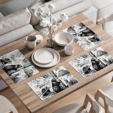 Скатерть JoyArty Комплект тканевых салфеток Бобры в работе для сервировки стола 46x30 см, 4шт