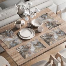 Скатерть JoyArty Комплект тканевых салфеток "Мраморные вихри" для сервировки стола 46x30 см 4шт