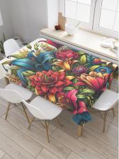 Скатерть JoyArty Комплектация: тканевая скатерть 180х145 см. Материал: сатен; состав: полиэстер 100%. Плотность: 175 гр/кв.м. Яркая скатерть на обеденный стол поможет 4610230828235