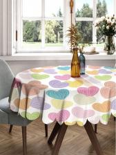 Скатерть JoyArty Круглая тканевая скатерть на стол Скатерть круглая тканевая на стол с рисунком Карамельные сердца 150х150 см rtcf01_422695_150x150