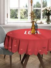 Скатерть JoyArty Круглая тканевая скатерть на стол Скатерть круглая тканевая на стол с рисунком Любовь 150х150 см rtcf01_422708_150x150