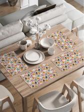 Скатерть JoyArty Набор прямоугольных тканевых салфеток на стол для сервировки Сходка котов плейсмат, 30x46 см, 4шт. ser002_423855_30x46