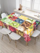 Скатерть JoyArty Прямоугольная скатерть Витаминный рай из сатена tc_32030_120x145 надежно защищает поверхность стола от грязи, легко стирается и практически не