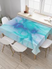 Скатерть JoyArty Прямоугольная скатерть Воздушная бирюза из сатена tc_20001_120x145 надежно защищает поверхность стола от грязи, легко стирается и практически не