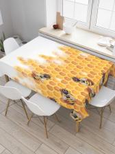 Скатерть JoyArty Скатерть прямоугольная "Пчелы на сотах" из сатена, 120x145 см