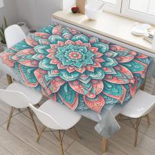 Скатерть JoyArty Яркая скатерть на обеденный стол поможет создать уют и неповторимый стиль на вашей кухне. Изделие изготовлено из ткани сатен, несмотря на высокую