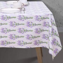 Скатерть Василиса Скатерть 145х180 см ткань рогожка Букет лаванды