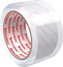 Скотч Brauberg Клейкая лента упаковочная 48 мм х 66 м КРИСТАЛЬНАЯ, индивидуальная упаковка, толщина 45 микрон, 440153, 100