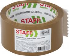 Скотч Staff Клейкая лента 50 мм х 66 м упаковочная КОРИЧНЕВАЯ, толщина 40 микрон, 440159