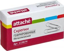 Скрепка/кнопка/скоба Attache Скрепки металлические гофрированные без покрытия 50 мм