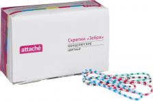 Скрепка/кнопка/скоба Attache Скрепки Зебра цветные полимерные 50 мм (50 шт в упаковке)