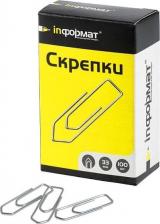 Скрепка/кнопка/скоба inФормат Скрепки загнутый край, серебро никелированные 100 штук, 33 мм
