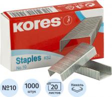 Скрепка/кнопка/скоба Kores Скобы, N10, 1000 штук