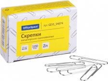 Скрепка/кнопка/скоба OfficeSpace Оцинкованные скрепки 4680211320744