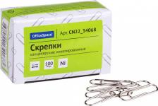 Скрепка/кнопка/скоба OfficeSpace Скрепки 22мм, 100шт., никелированные, карт. упак. (арт. 306917)