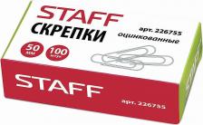 Скрепка/кнопка/скоба Staff Скрепки большие 50 мм, "EVERYDAY", оцинкованные, 100 шт., в картонной коробке, РОССИЯ, 226755