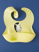Нагрудник Baby Nice Нагрудник для кормления силиконовый 23х31 Зебра желтый