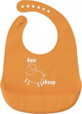 Нагрудник Baby Nice Нагрудник силиконовый с кармашком, "Овечка", 21х28 см, оранжевый