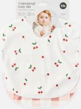 Нагрудник Happy Baby 16018, Нагрудник для кормления, слюнявчик на липучке, набор из 2 фартуков, красный и белый