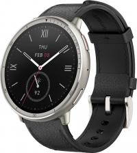 Смарт-часы Amazfit Active 2 44 mm Silver Case, Leather Black